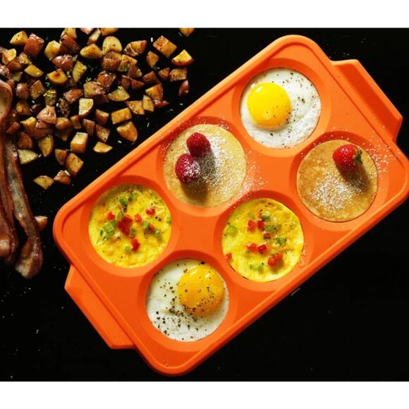NEW Blackstone Lot 6 Egg Ring Silicone Tray & 350 Recipe Blackstone Cookbook - Picture 4 of 7
